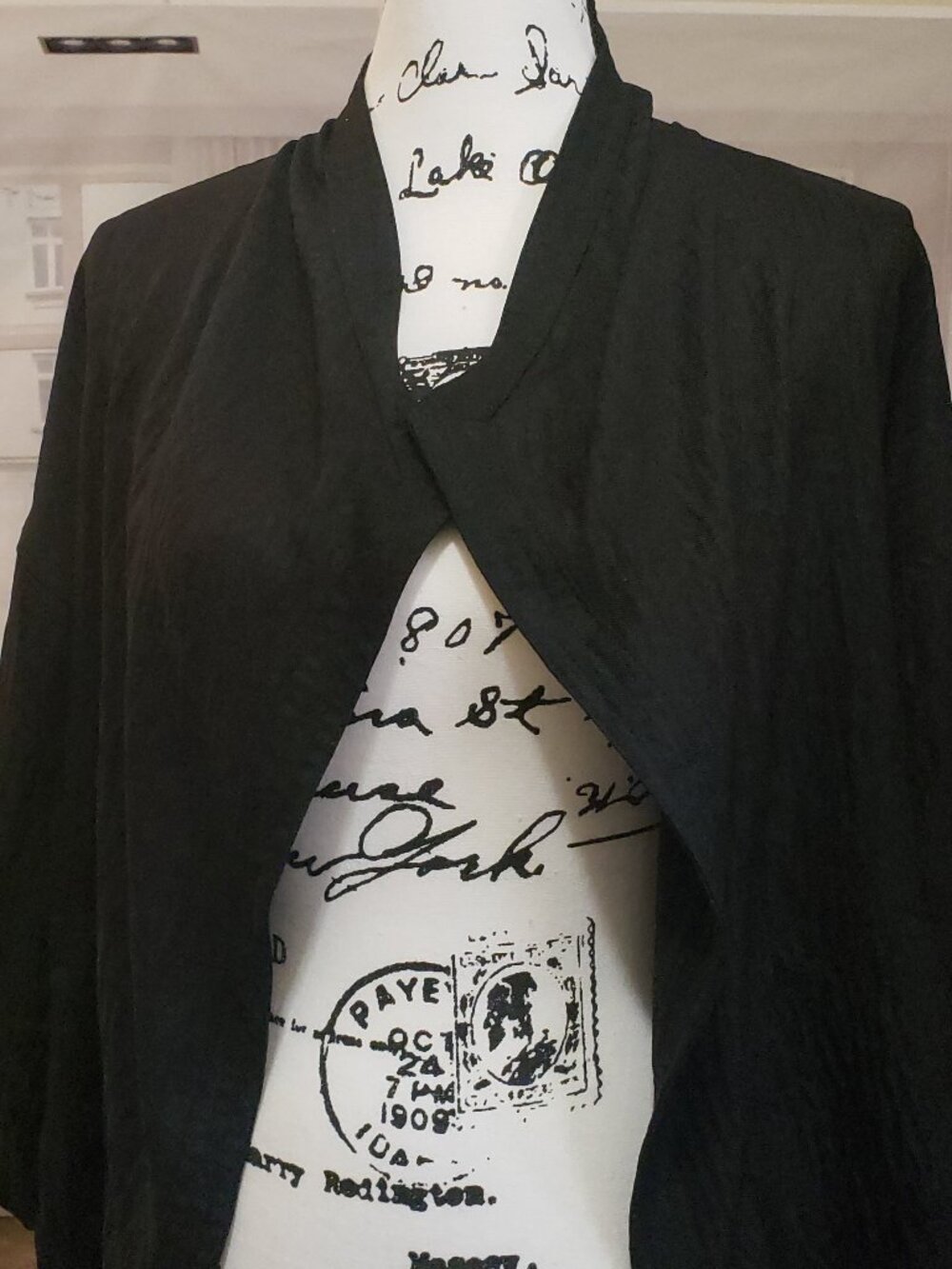 Max Studio, textured draped open front jacket, XL
